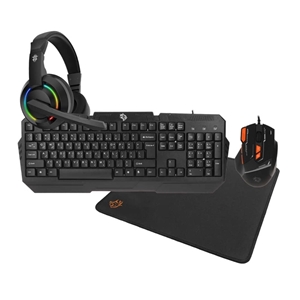پک گیمینگ برند پرودو مدل Porodo 4IN1 Ultimate gaming Kit Headphone-Keyboard-mouse-mouse pad PDX221