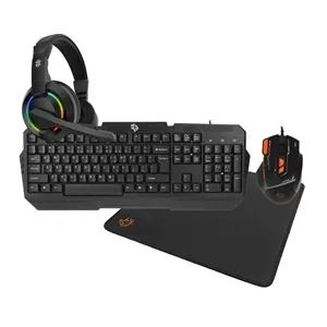پک گیمینگ برند پرودو مدل Porodo 4IN1 Ultimate gaming Kit Headphone-Keyboard-mouse-mouse pad PDX221
