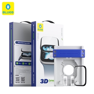 گلس ، محافظ صفحه بلو اپل واچ با کیت نصب اتوماتیک Blueo 3D curved Watch Tempered Glass With Applicator مناسب برای سایز 46mm