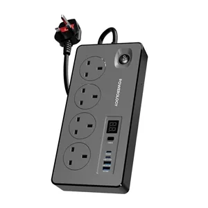 چندراهی برق پاورولوژی مدل PWCUQC045BK با 4 پورت و توان 2990 وات
