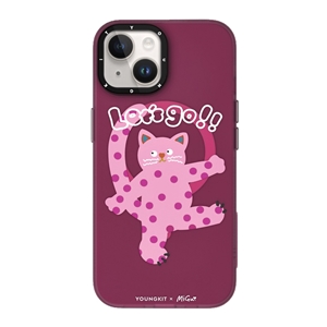 قاب YOUNGKIT یانگکیت Pink Polka Dot Cat Magsafe Series مناسب برای Apple iPhone 15