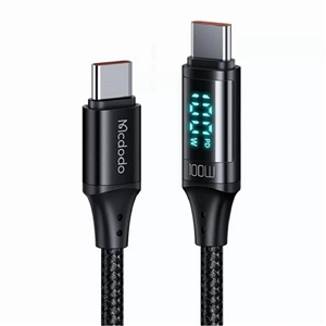 کابل شارژ و انتقال داده تایپ سی به تایپ سی مک دودو مدل MCDODO CA-1100 دارای نمایشگر دیجیتال طول 120 سانتیمتر