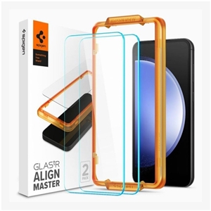 محافظ صفحه نمایش گلکسی S23 FE برند اسپیگن Spigen Glas.tR AlignMaster for Galaxy S23 FE بسته 2 تایی