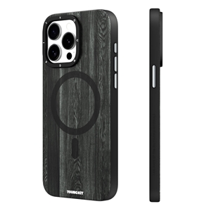 قاب YOUNGKIT یانگکیت Black Wooden Texture Magsafe Series مناسب برای Apple iPhone 15 Pro Max