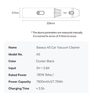 جارو شارژی بیسوس Baseus A5 Powerful Suction Car Vacuum Cleaner C30459500111-00