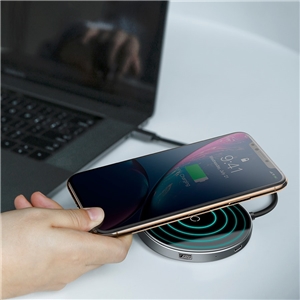 شارژر وایرلس و هاب چهار پورت بیسوس Baseus WXJMY-0G Circular Mirror Wireless Charger HUB