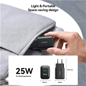 آداپتور شارژ 2 پورت 25 وات جویروم JOYROOM JR-TCF13