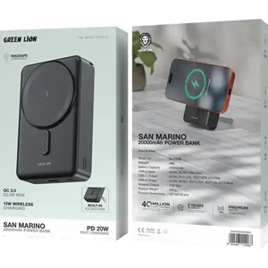 پاوربانک وایرلس 20000 گرین لاین Green Lion San Marino Power Bank GNSANM20PB