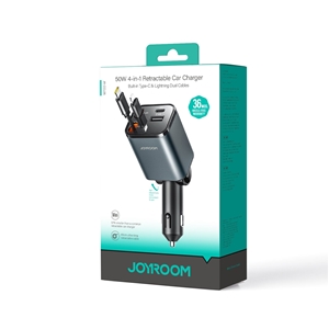 شارژر فندکی 30 وات با کابل جمع شونده جویروم JOYROOM JR-CCL05