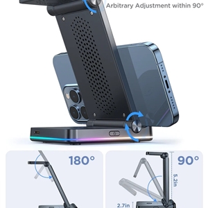 شارژر وایرلس چندکاره با آداپتور 18 وات جویروم JOYROOM JR-WQN01