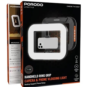 رینگ لایت دستی پرودو Porodo Handheld Ring Grip Camera PDLFST214BK