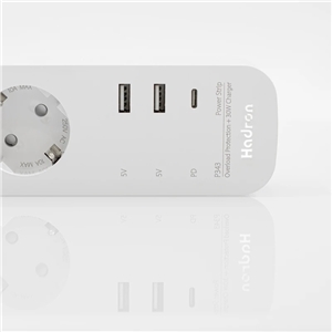 چند راهی برق و شارژر هادرون Hadron P343 GAN دارای 3 پورت