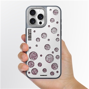 قاب YOUNGKIT یانگکیت White Polka Dots Quicksand Magsafe Series مناسب برای Apple iPhone 14 Pro