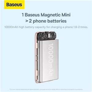 پاوربانک وایرلس 10000 مگ سیف بیسوس20 وات Baseus Magnetic Mini Wireless Power Bank PPCX030001