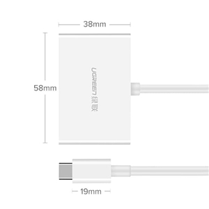 تبدیل USB-C به HDMI و VGA یوگرین مدل MM123 کد 30843