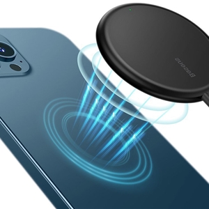 شارژر وایرلس مگنتی بیسوس مدل Simple Mini Magnetic Wireless Charger WXJK-F01 مناسب سری 12 و 13 آیفون