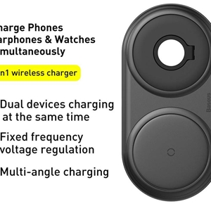 شارژر بی سیم دو کاره بیسوس مدل Planet 2in1 Cable Winder + Wireless Charger