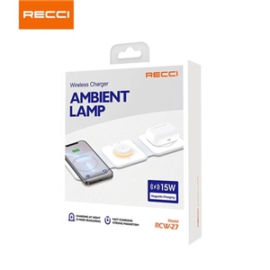 شارژ بیسیم چند کاره رسی Recci Wireless Charger Ambient Lamp RCW-27
