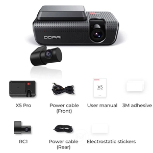 دوربین خودروی شیائومی Xiaomi DDpai X5 Pro به همراه دوربین عقب