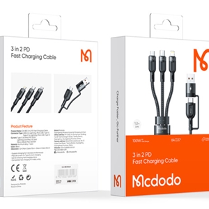 کابل فست شارژ چندکاره مک دودو Mcdodo Fast Charging Cable CA-8800 2 In 3