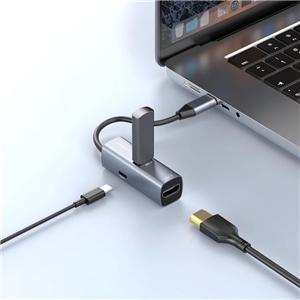 هاب تایپ سی برند پاورولوژی مدل Powerology Aluminum Mini USB-C Hub