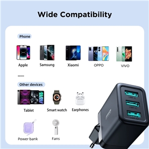 آداپتور 3 پورت 17 وات جویروم Joyroom Smart Charger JR-TCN02EU