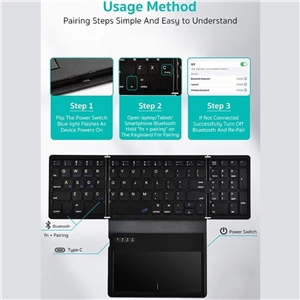 کیبورد تاشو همراه با تاچ پد کوتسی Coteci OF-032 Folding Keyboard