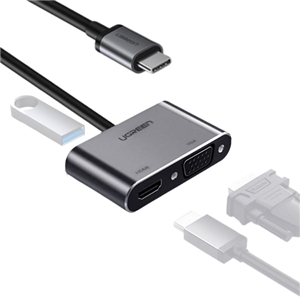 تبدیل USB-C به HDMI و VGA و USB 3.0 یوگرین مدل CM162 کد