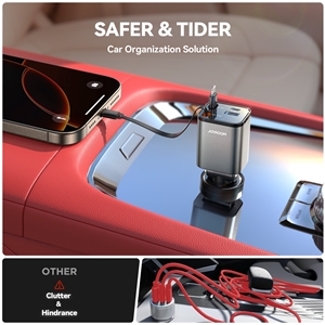 شارژر فندکی 30 وات با کابل جمع شونده جویروم JOYROOM JR-CCL05