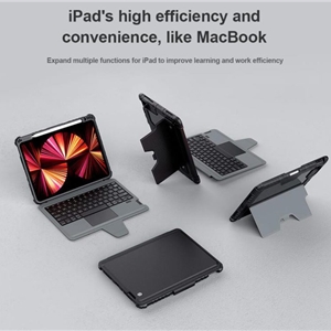 کیف کلاسوری کیبورد دار نیلکین مدل Bumper Combo Keyboard مناسب برای تبلت اپل iPad Air 11 2024 / Air 10.9 2022 / Air 4 / Air 5 / Air 6 / Air 2020