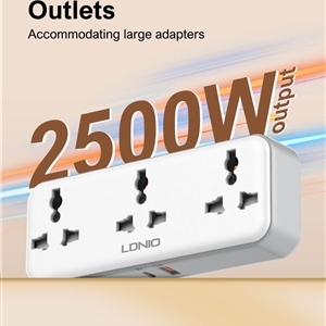 چند راهی برق 3 پورت الدینیو Ldnio Universal Outlet 2500W SC3317