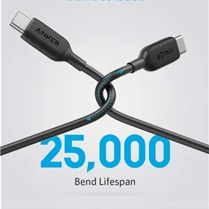 کابل فست شارژ 60 وات انکر PowerLine III USB-C to USB-C طول 90 سانتی متر مدل A8852