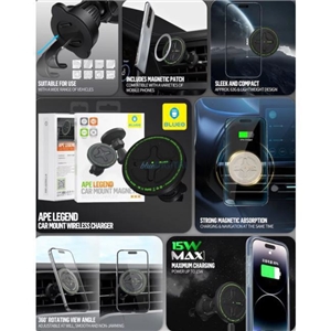 هولدر نگهدارنده Blueo بلو Ape Legend Car Mount Magnetic Wireless Charger