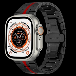 بند اپل واچ برند لولو مدل   Levelo Eclipse Stainless Steel Apple Watch Band مناسب برای 42,44,45,49