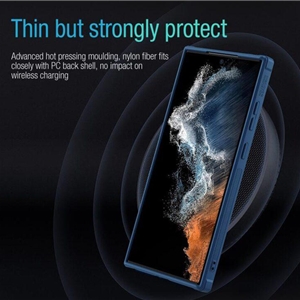 کاور نیلکین مدل Textured Fiber S Case مناسب برای گوشی موبایل سامسونگ Galaxy S23 Ultra