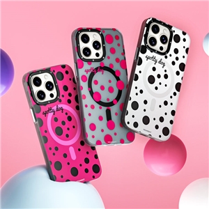 قاب YOUNGKIT یانگکیت سرخابی Polka Dots Magsafe Series مناسب برای Apple iPhone 15 Pro Max
