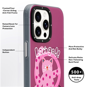 قاب YOUNGKIT یانگکیت Pink Polka Dot Cat Magsafe Series مناسب برای Apple iPhone 15 Pro Max