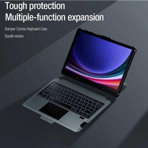 کیف کلاسوری کیبورددار نیلکین مدل Bumper Combo Backlit Keyboard مناسب برای تبلت سامسونگ Galaxy Tab S9 Plus