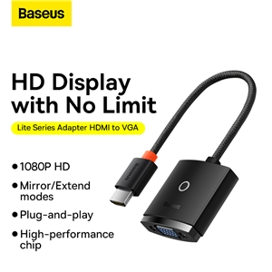 تبدیل اچ دی ام ای به وی جی ای بیسوس Baseus Lite Series ADAPTER HDMI TO VGA WKQX010101