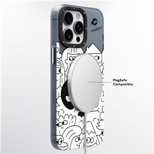 قاب YOUNGKIT یانگکیت White Nina Canvas Of Joy Magsafe Series Apple iphone مناسب برای Apple iPhone 15 Pro Max