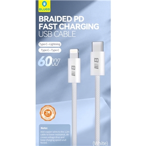 کابل شارژ Blueo بلو Braided PD Fast Charging USB Cable Type C طول 1 متر
