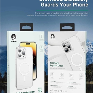 قاب مگ سیف برند Green Lion مدل MagSafe Crystal Clear مناسب برای Apple iPhone 15 Pro