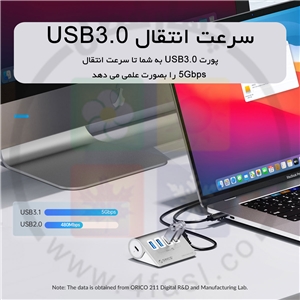 هاب 7 پورت آلومینیومی مدل ORICO M3U7-10
