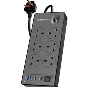 چندراهی برق پاورولوژی 6 پورت مدل PWCUQC046BK توان 2990 وات