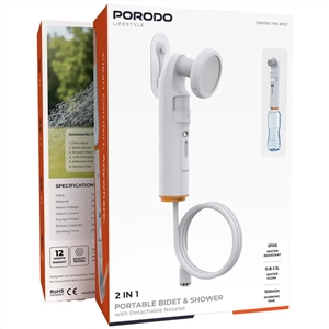 دوش سفری پرودو Porodo 2in1 Portable Bidet & Shower PDLFSTPB55WH