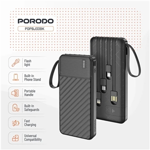 پاوربانک 10000 پیانو پرودو Porodo Piano Power Bank PDPBJ33BK