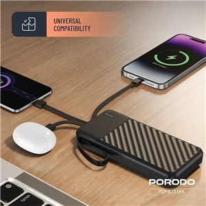 پاوربانک 10000 پیانو پرودو Porodo Piano Power Bank PDPBJ33BK