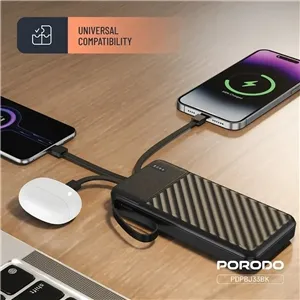 پاوربانک 10000 پیانو پرودو Porodo Piano Power Bank PDPBJ33BK