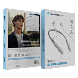 هندفری گردنی برند پاورولوژی مدل Powerology Tonflex Enc Wireless Neckband PWLAUWNKBWH