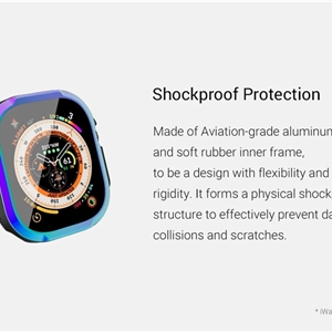 کاور آلومینیومی بهمراه گلس برند KZDOO مدل Armor مناسب برای Apple Watch Ultra 49mm